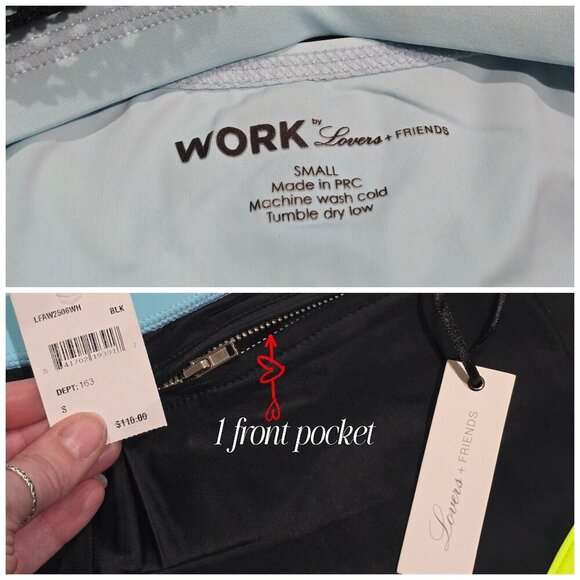 Lovers + Friends ✦ Aqua & Black Athleisure Set ✦ Mesh Sports Bra + Leggings S - Picture 10 of 10